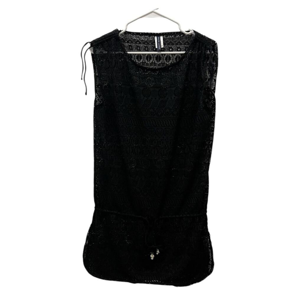 Ralph Lauren Women’s Black Lace Mesh Sleeveless Resort Swim Coverup size Medium